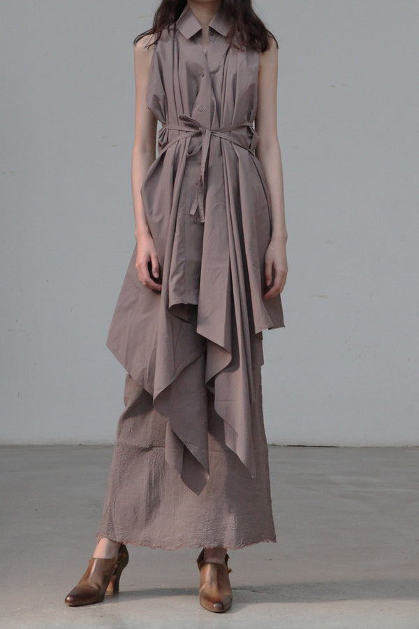 marc le bihan irregular shirt 2621 GRANIT